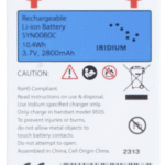 SYN0060C Iridium 9505 Battery, 2800mAh 3.7V Li-on, 10.4Wh