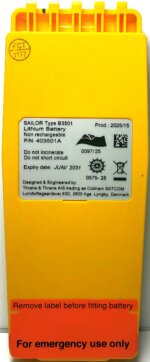 403501A Sailor B3501 Battery GMDSS, Li/FeS2 non-Rechargeable, ATEX, Primary, YELLOW