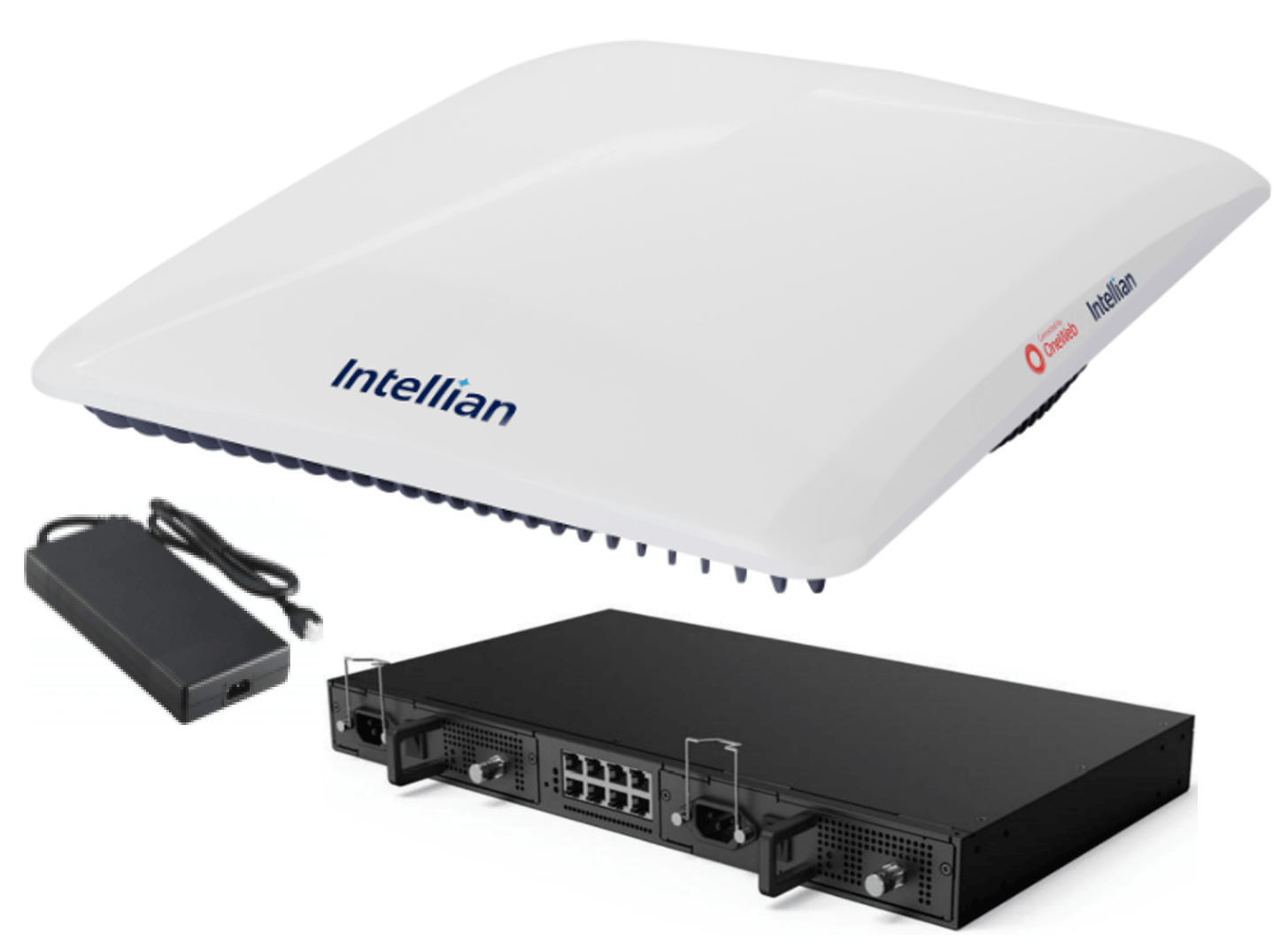 CNX-RACK-AC_with COMPACT_ and AC 450 MS-OW10HF-CNX-RACK-450A Intellian OneWeb OW10HV Flat Panel, Compact with 19in Rack Mount CNX, 450W AC PSA (Vehicle) - Image 1