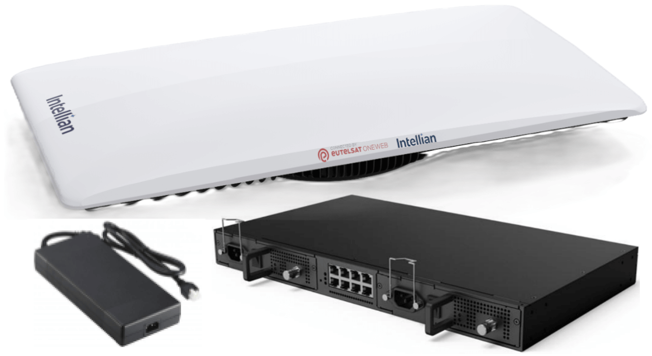 CNX-RACK-AC_with ENTERPRISE_ and AC 450 OS-OW11FFG-CNX-RACK-450A Intellian OneWeb OW11FM Flat Panel, Enterprise with 19in Rack Mount CNX, 450W AC PSA (Maritime) - Image 1