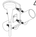 91-102469 Lars Thrane Pole Bracket Mount, 1.5-2.5in pipe(?38.8-63.5mm), w/ Cable Hose, for Antenna - Image 5