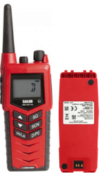 Sailor SP3965A Radio_Handset and 3906 Battery_Standard pack configurations 403965A-00500 Sailor SP3965 Fire Fighter, UHF ATEX SOLAS, incl. B3906 Battery - Image 1