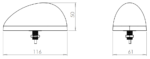 189-00131-01 Maxtena SATFleet Iridium-GPS-GLONASS Antenna, Bolt Mount - Image 2