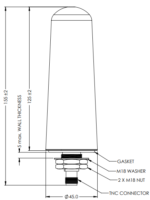 100-00083-01 Maxtena M1621HCT-HP Iridium 9770 Certus SFX Antenna, GPS-GLONASS High-Profile, Bolt Mount - Image 2