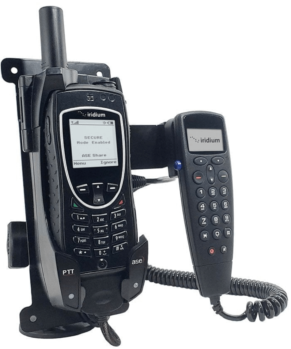 ASE-9575A-HQ-DOD-H87 Bearcat Docking Station GPKT1901-9575A-HQ-DOD-P ASE Iridium 9575A Bearcat DoD and POTS Docking Station with Secure Sleeve, DPL Handset - Image 1