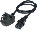 854027-001 Thales AC Power Cable, Type G IEC 320-C13, with UK Region Wall Outlet Plug, 6ft
