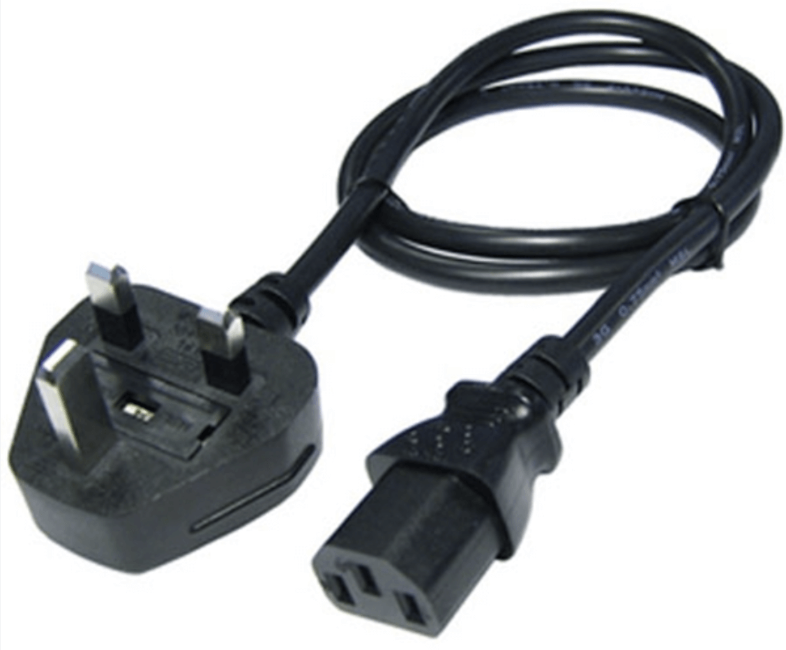 2 Thales Power Supply w DC Plug No kettle cord_UK_1 854027-001 Thales AC Power Cable, Type G IEC 320-C13, with UK Region Wall Outlet Plug, 6ft - Image 1