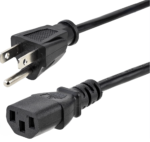 854024-001 Thales AC Power Cable, Type B IEC 63020-C13, USA Region Wall Outlet Plug, 6ft - Image 3
