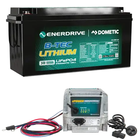 K-100-01 K-100-01 Enerdrive B-Tec Bundle, 100Ah, 24V, with EPI-2430 Charger - Image 1