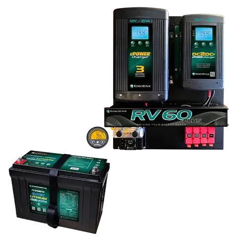 K-RV60-01-100BT-BUNDLE K-RV60-01-125BT-BUNDLE Enerdrive RV60-01 PLUS Board Bundle, with 125Ah B-Tec, 12V - Image 1
