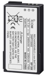 BP-306 Icom IC-M94DE Battery, Rechargeable Li-on, 7.2V 2400mAh, IPX7