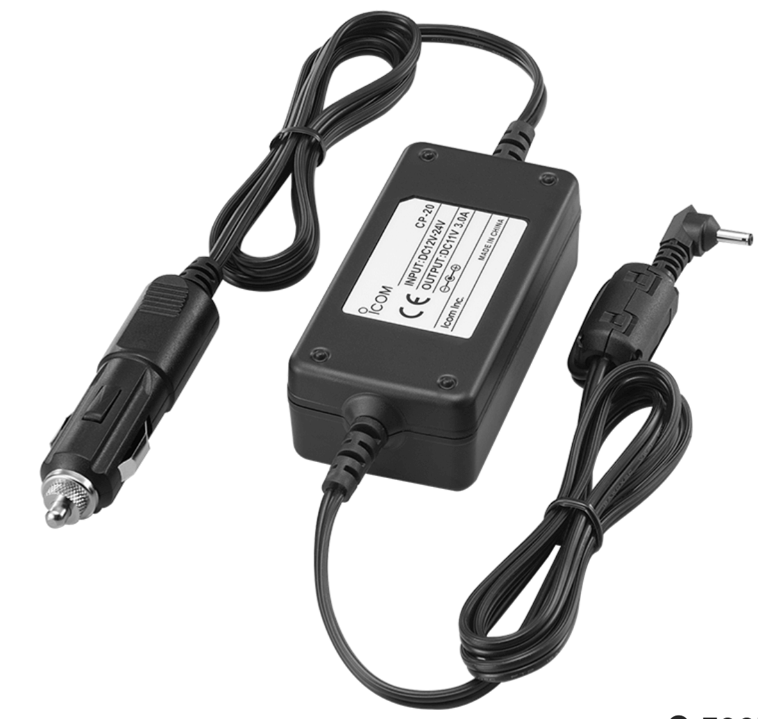CP-20 Car Charger DC-DC Converter for VHF Airband Transceivers CP-20 Icom DC-DC Converter Power Charger, Auto Cigarette Lighter profile, cable 1.0m - Image 1