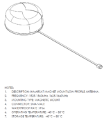 100-00183-02 Maxtena Inmarsat Antenna, M1590HCT-LP-MM, Magnetic Mount - Image 3