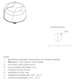 100-00183-01 Maxtena Inmarsat Antenna, M1590HCT-LP-SM, Bolt Mount - Image 4