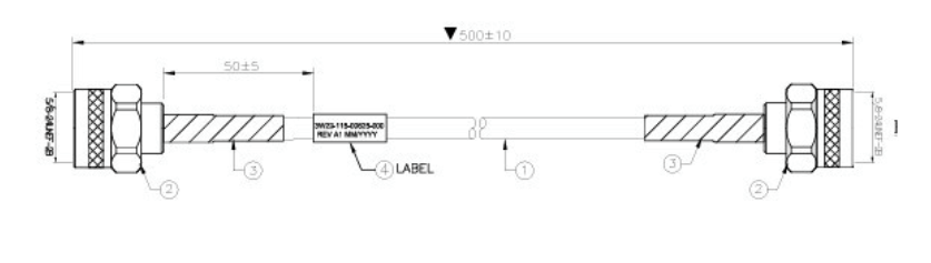 ACCU8_00092-0_Cable for u8 U8ACC-00092-0 Kymeta 3W22 Jumper Cable, RF Coax for U8 Terminals, 500mm - Image 1
