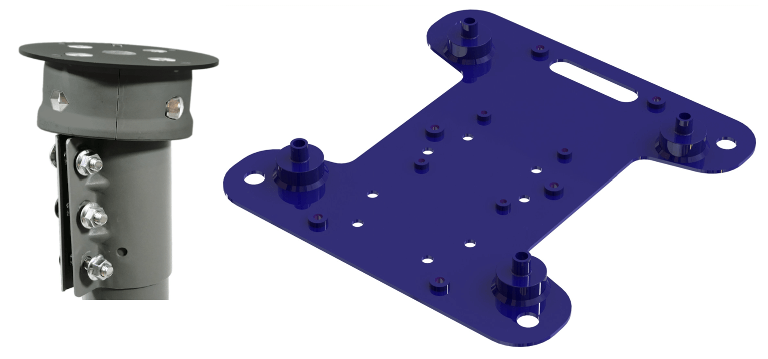 2pce Maritime Mount Adapter Kit_OW6017 Pipe Mount and OW6019 Plate Mount_COMBO_2 6019_A-KIT Intellian OneWeb Mount Adapter Kit, includes OW6034 for Pedestal/Pole/Mast )Maritime) (Maritime) - Image 1