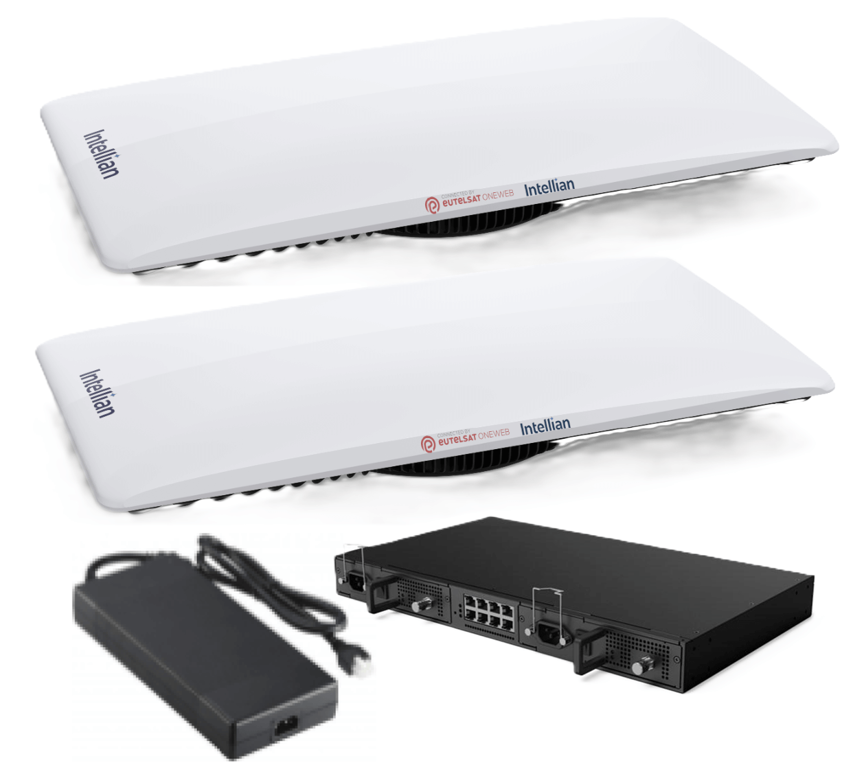 CNX-RACK-AC_MITIGATION_with AC 450W PSA_ENTERPRISE OS-OW11FFG-CNX-RACK-DA-450A Intellian OneWeb OW11FM DUAL Flat Panel, Enterprise Mitigation with 19in Rack Mount CNX, 450W AC PSA (Maritime) - Image 1