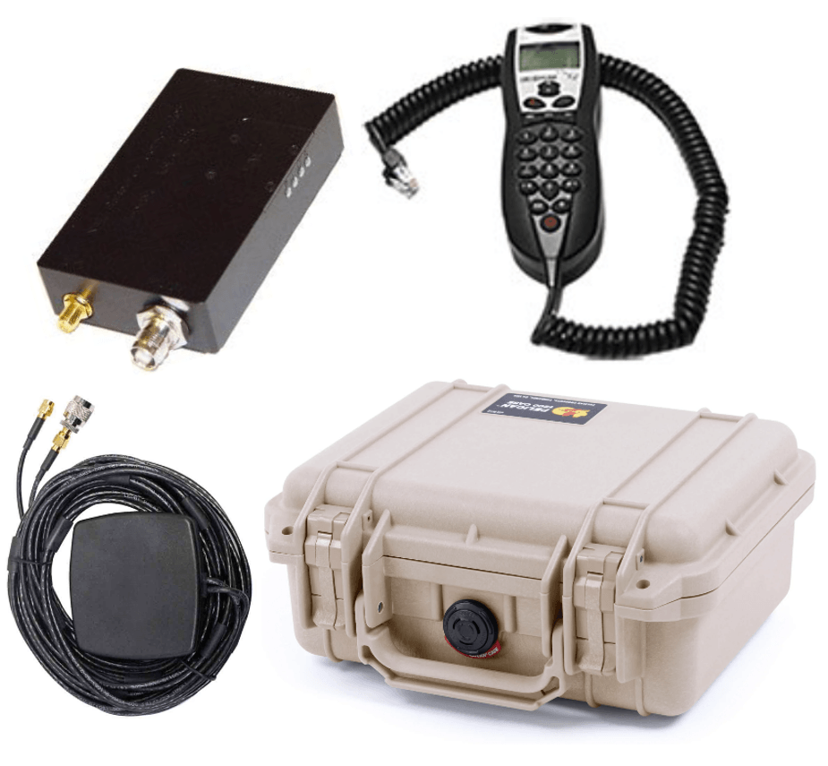 A3LA-RG_Vechicle with Antennai Mag Mount_Pelican 1400 STARPAK-RG-MIL-MMP Pacific Rim Iridium 9523 Portable System, Data, Voice, Encryption, GPS, MIL-STD-810G, DPL Intelligent Handset, with Antenna Magnetic Mount, 5m cables (Portable) - Image 1