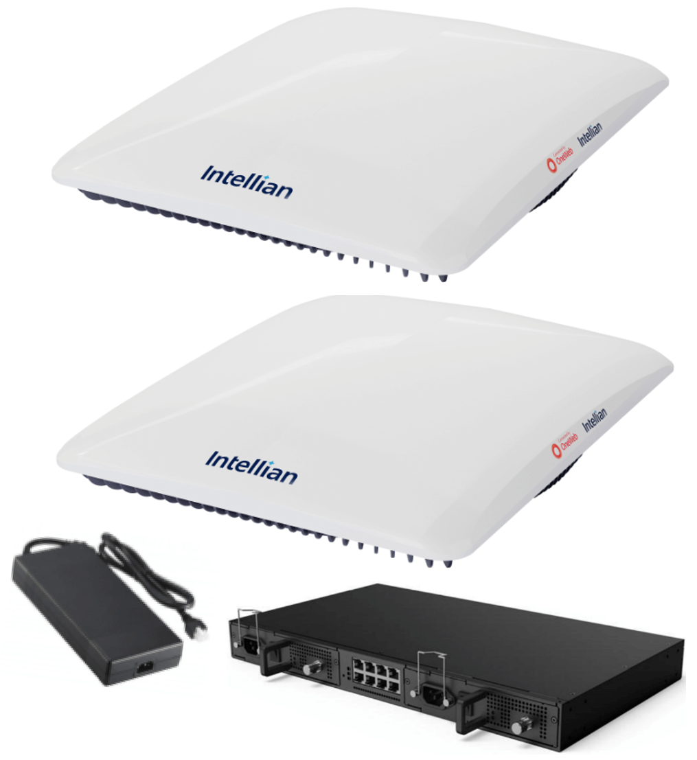 CNX-RACK-AC_MITIGATION_with AC 450W PSA_COMPACT PS-OW10HF-CNX-RACK-DA-450A Intellian OneWeb OW10HL DUAL Flat Panel, Compact Mitigation with 19in Rack Mount CNX, 450W AC PSA (Land) - Image 1